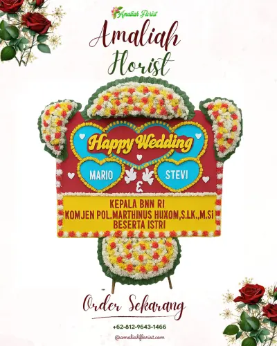 Karangan Papan Bunga Pernikahan di Kongsijaya
